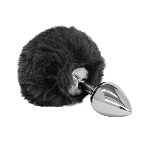 Plug Anal em Ao Pompom de Coelho - Tamanho M - 8 x 3,4 cm - Preto - Diversos - Hot Sul Distribuidora Plug Anal em Ao Pompom de Coelho - Tamanho M - 8 x 3,4 cm - Preto - Diversos - Hot Sul Distribuidora