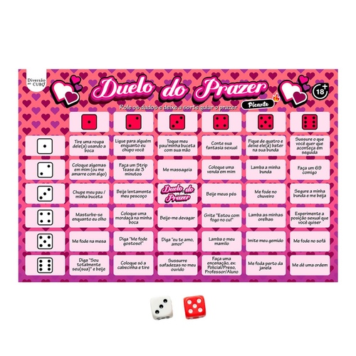 DP1300 - Duelo do Prazer Picante - Jogo de Tabuleiro com Desafios para Casais
