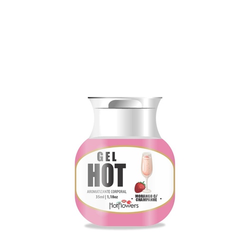 HC296 - Gel Aromatizante Hot - Morango c/ Champanhe - 35ml
